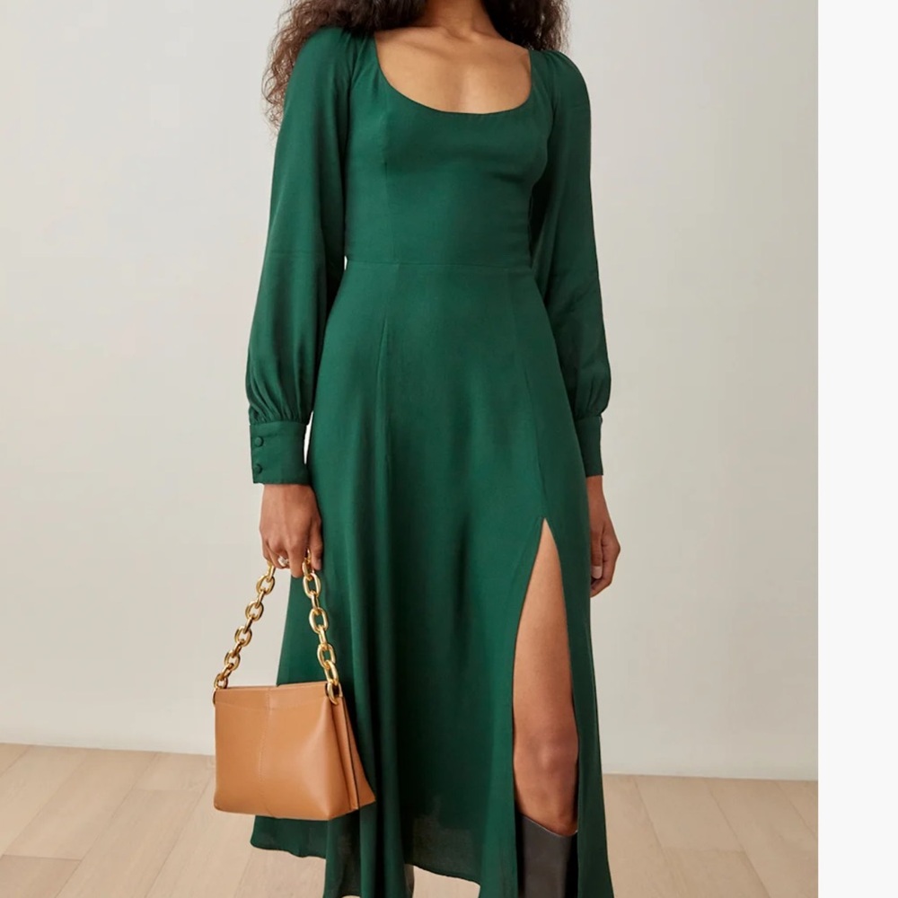 Reformation Alessi Dress in Forest Green Size 4
